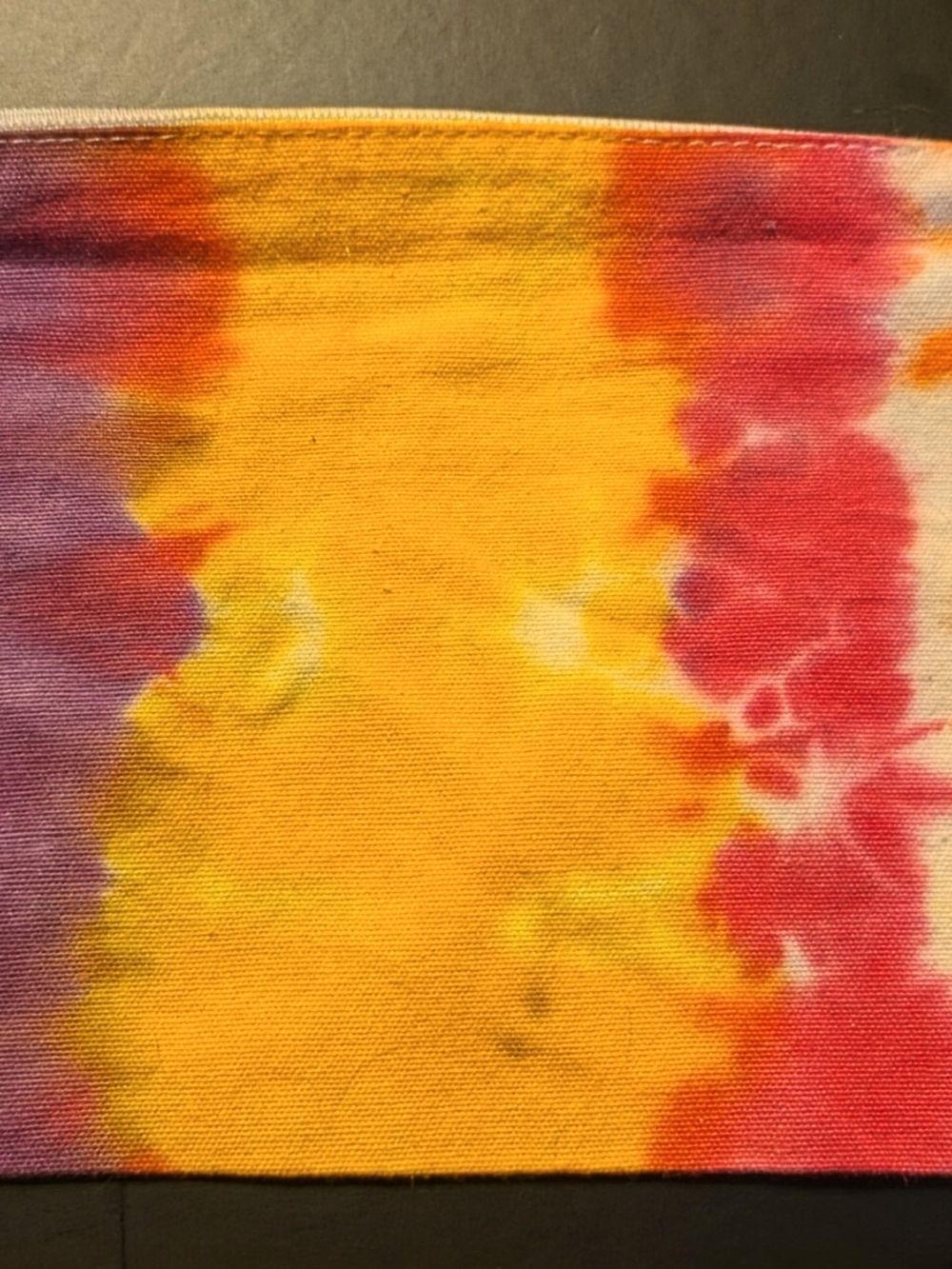 Vibrant Tie-Dye Canvas Panel in Yellow, Pink & Purple